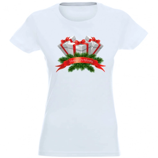 T-SHIRT KOSZULKA DAMSKA ŚWIĄTECZNA NADRUK -