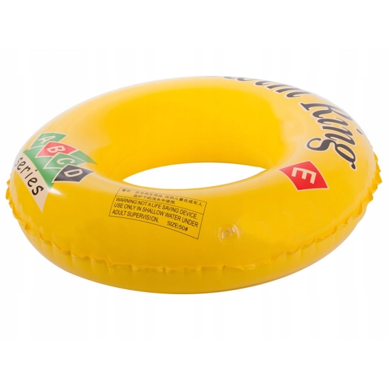 Zbliżenie na materiał PVC kółka dmuchanego, podkreślające jego gładkość i wytrzymałość