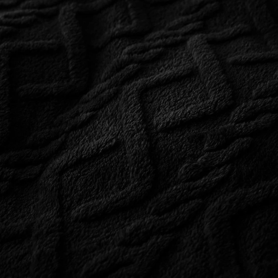 KOC 200x220 NARZUTA NA ŁÓŻKO WARMELO WARKOCZ SWETEREK KAPA PLED CZARNY