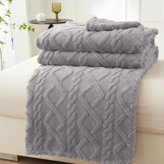 KOC 200x220 NARZUTA NA ŁÓŻKO WARMELO WARKOCZ SWETEREK KAPA PLED GRAFIT