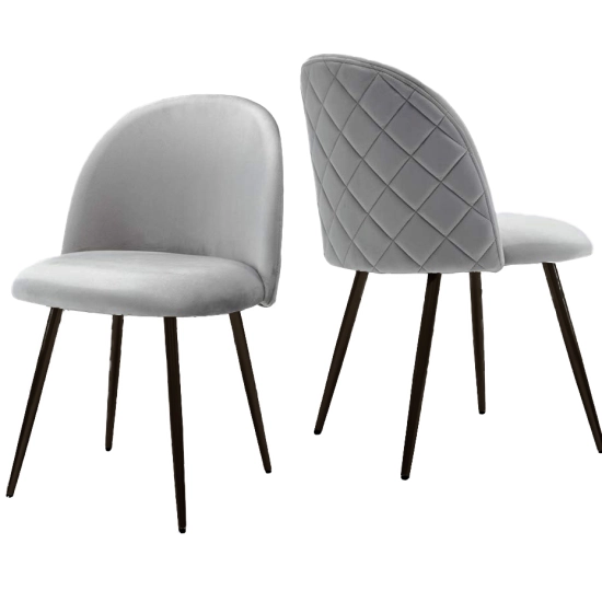 KRZESŁO TAPICEROWANE WELUROWE NOWOCZESNE VELVET GLAMOUR SZARE