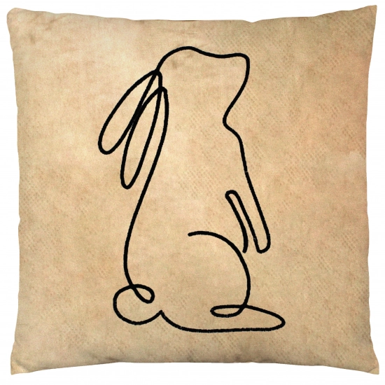 POSZEWKA DEKORACYJNA WELUROWA 40x40 Z HAFTEM WIELKANOCNA VELVET ZAJĄCZEK