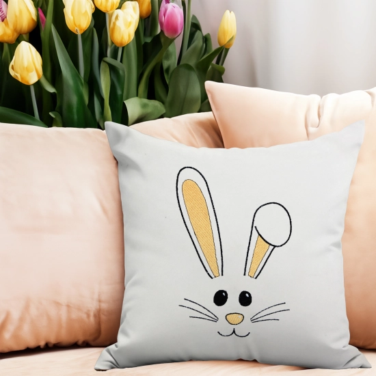 POSZEWKA DEKORACYJNA WELUROWA 40x40 Z HAFTEM WIELKANOCNA VELVET ZAJĄCZEK