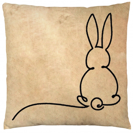 POSZEWKA DEKORACYJNA WELUROWA 40x40 Z HAFTEM WIELKANOCNA VELVET ZAJĄCZEK