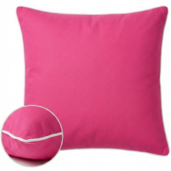 Różowy wsyp na poduszkę 40x40 bawełna inlet z białą lamówką
